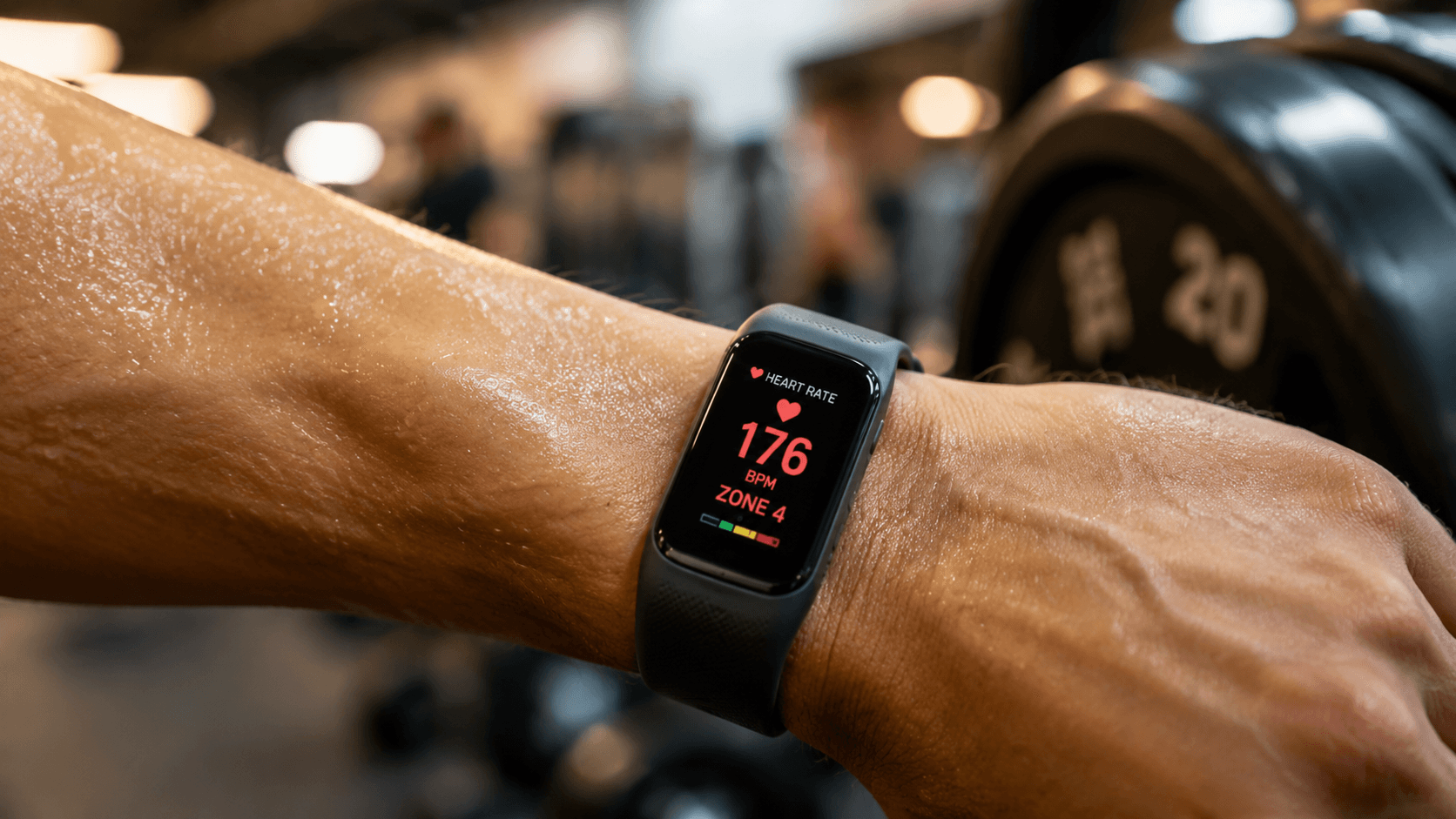 Persona che monitora la frequenza cardiaca durante allenamento PHA